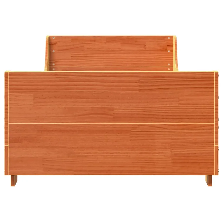 Cadre de lit sans matelas cire marron 90x200 cm bois pin massif - 4