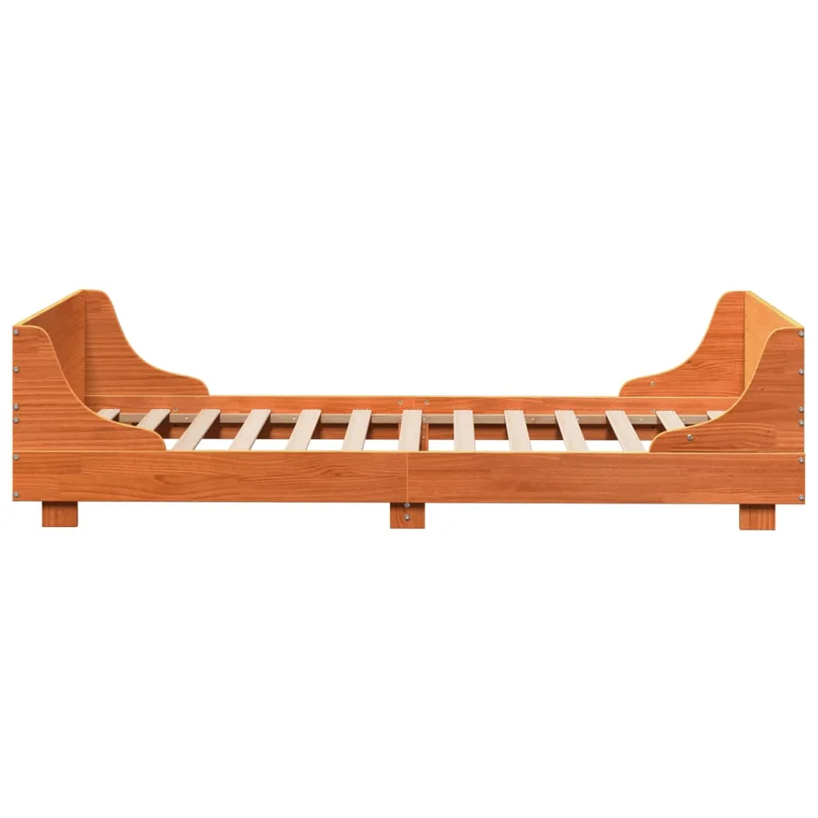 Cadre de lit sans matelas cire marron 90x190 cm bois pin massif - 5