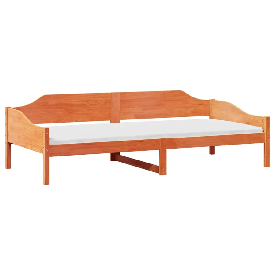 Cadre de lit sans matelas cire marron 80x200 cm bois pin massif - 3