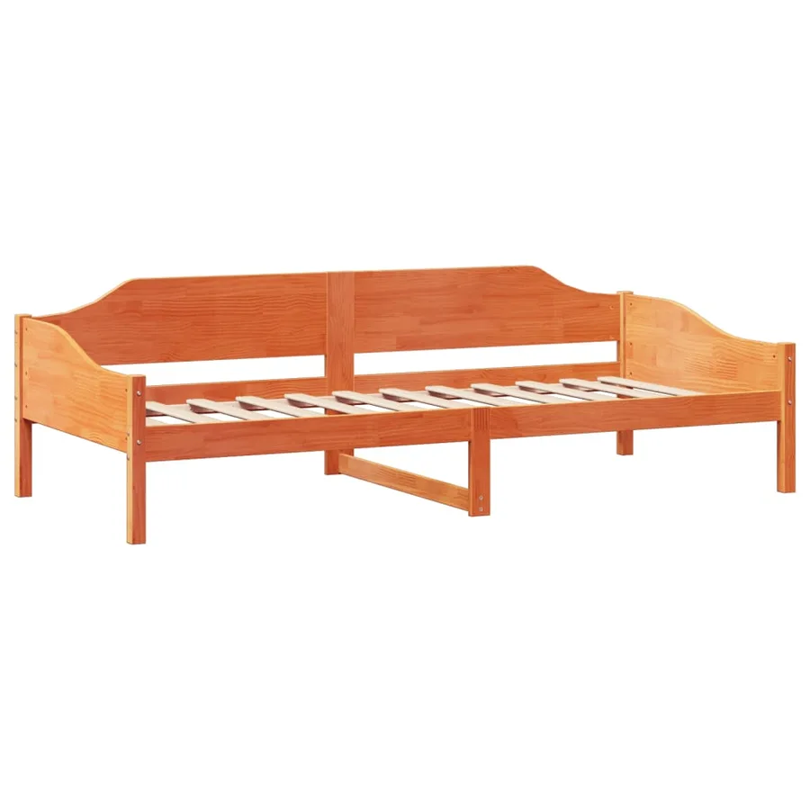 Cadre de lit sans matelas cire marron 80x200 cm bois pin massif - 4