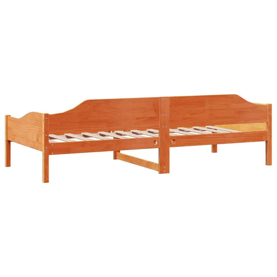 Cadre de lit sans matelas cire marron 80x200 cm bois pin massif - 7