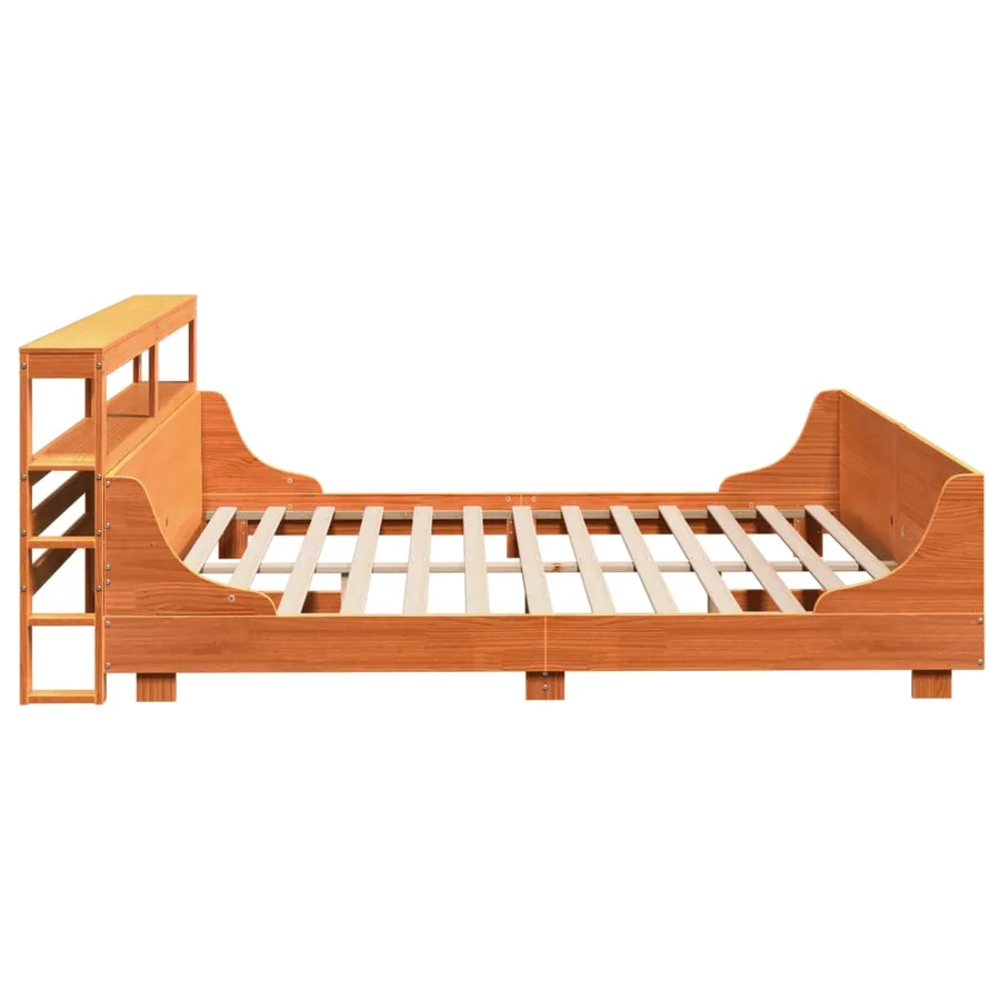 Cadre de lit sans matelas cire marron 180x200cm bois pin massif - 7