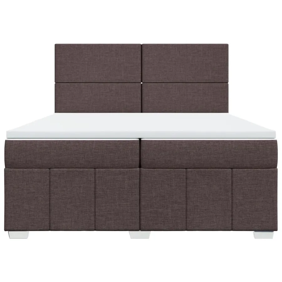 Sommier à lattes de lit avec matelas Marron foncé 200x200 cm - 4