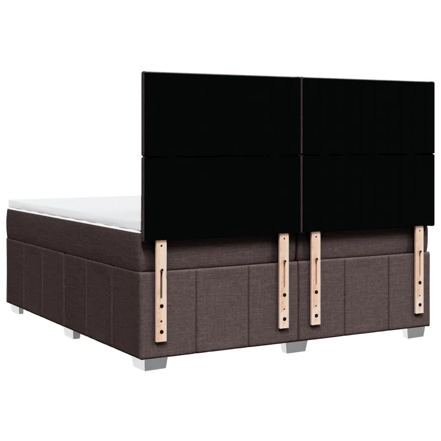 Sommier à lattes de lit avec matelas Marron foncé 200x200 cm - 6