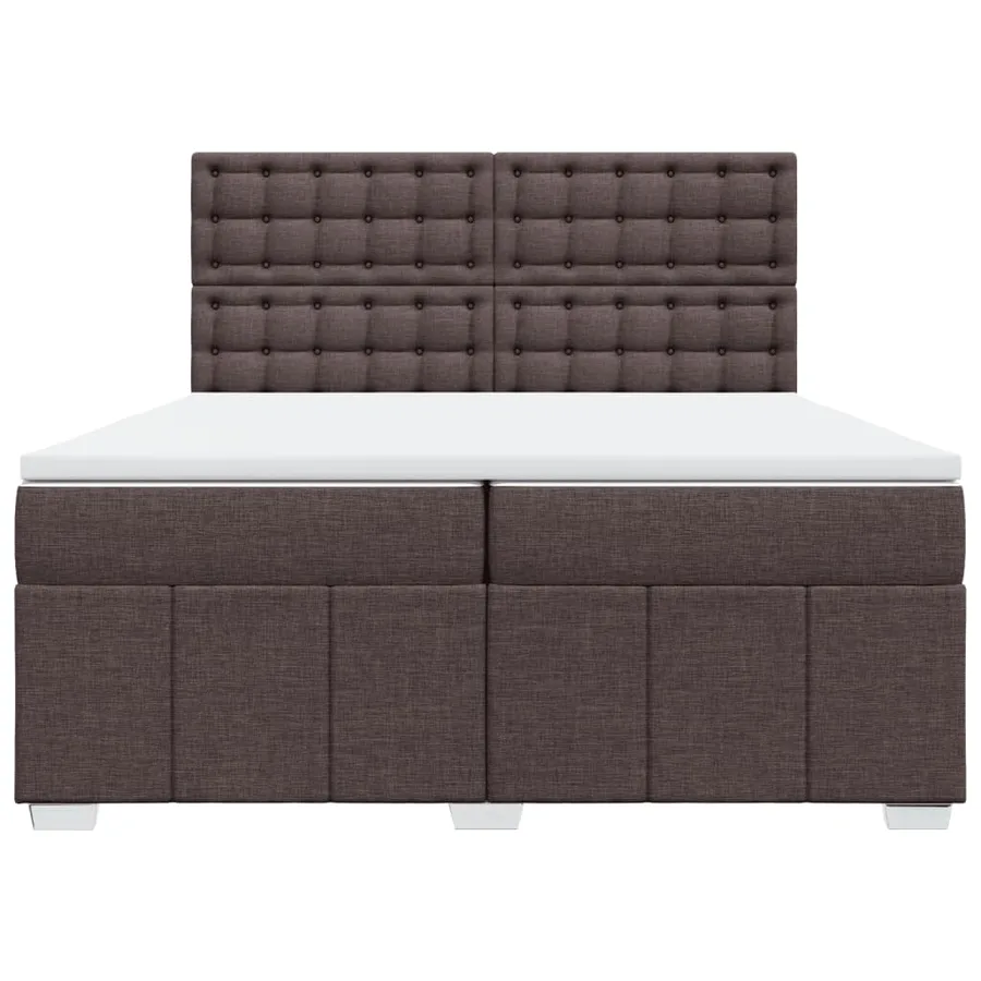 Sommier à lattes de lit avec matelas Marron foncé 200x200 cm - 4