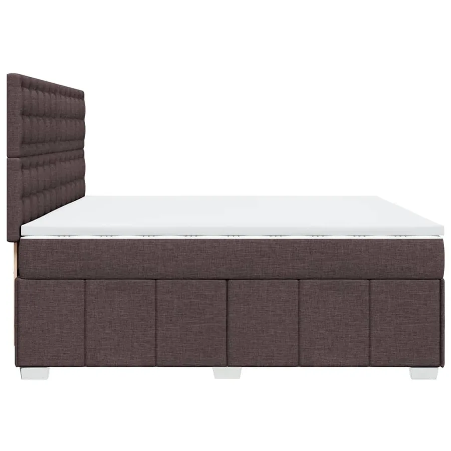 Sommier à lattes de lit avec matelas Marron foncé 200x200 cm - 5