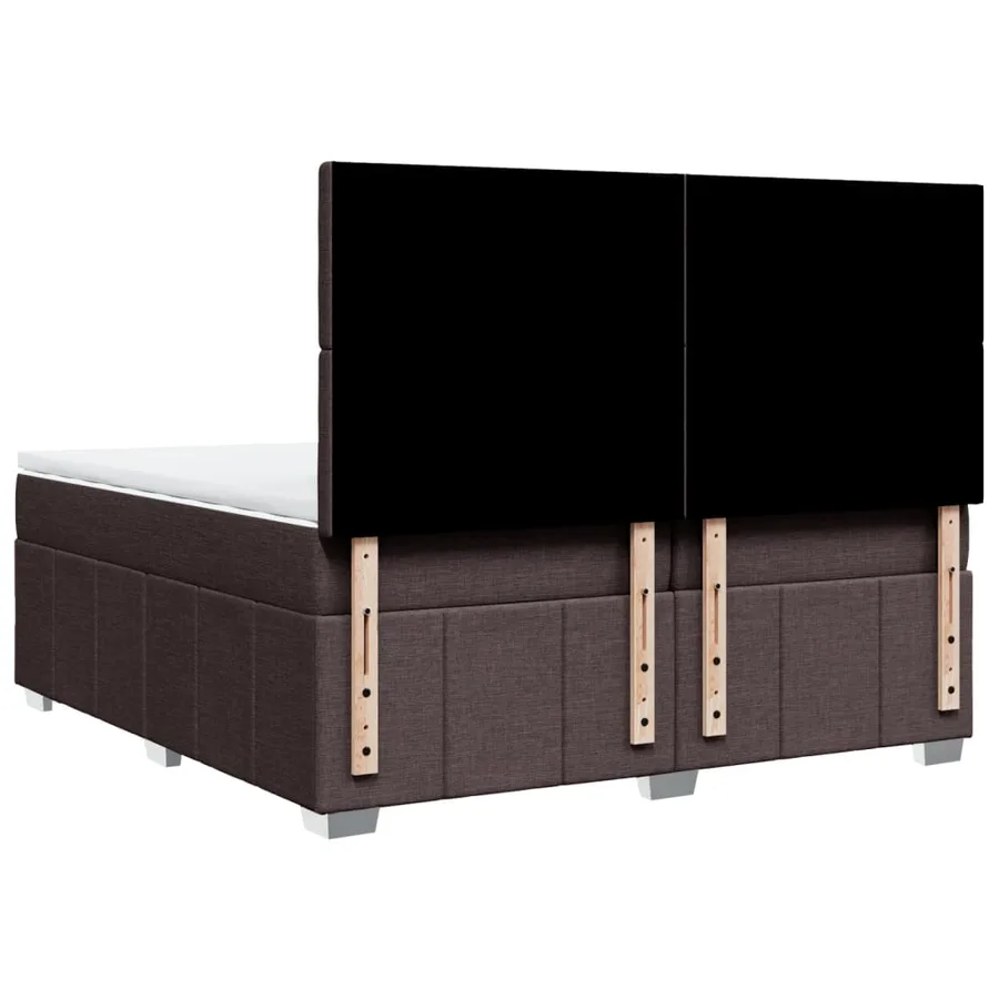 Sommier à lattes de lit avec matelas Marron foncé 200x200 cm - 6