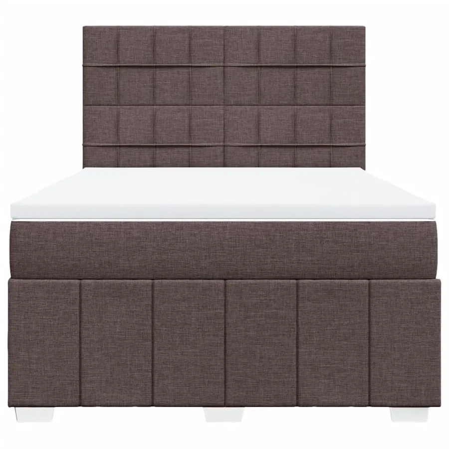 Sommier à lattes de lit avec matelas Marron foncé 140x200 cm - 6