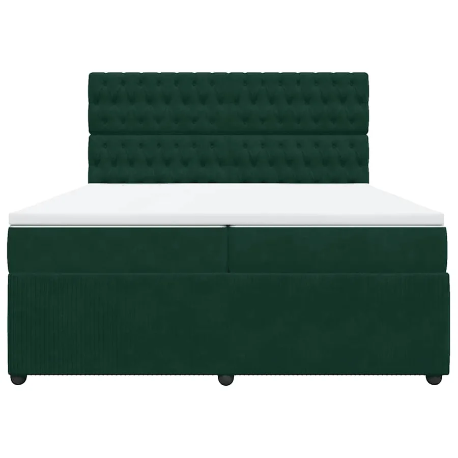 Sommier à lattes de lit et matelas Vert foncé 200x200cm Velours - 6