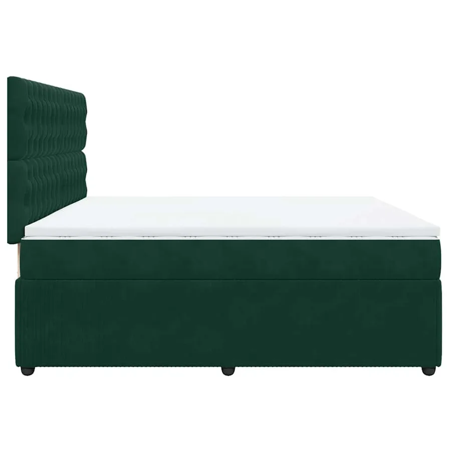 Sommier à lattes de lit et matelas Vert foncé 200x200cm Velours - 7
