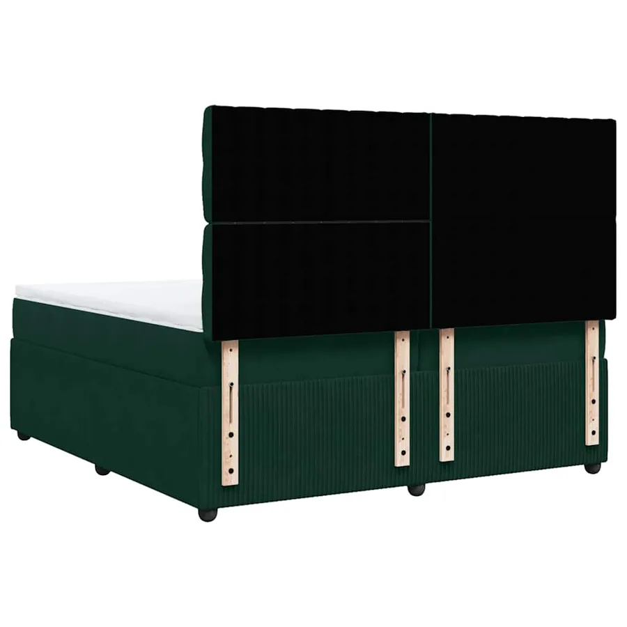 Sommier à lattes de lit et matelas Vert foncé 200x200cm Velours - 8