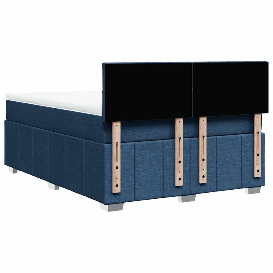 Sommier à lattes de lit avec matelas Bleu 140x190 cm Tissu - 8