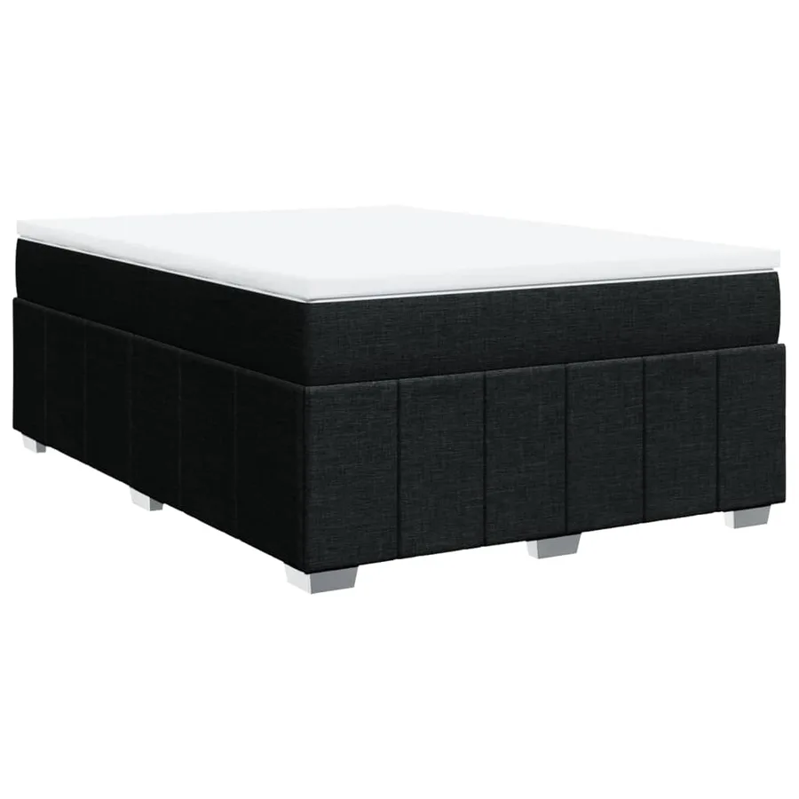 Sommier à lattes de lit avec matelas Noir 140x200 cm Tissu - 2