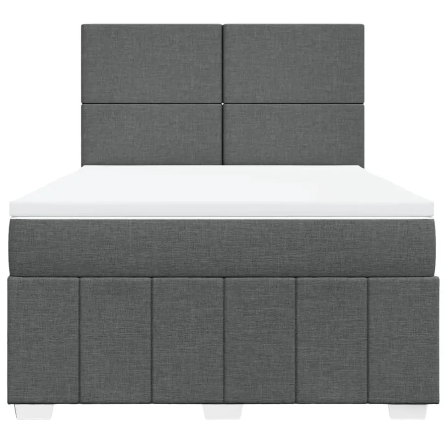 Sommier à lattes de lit avec matelas Gris foncé 140x190cm Tissu - 4