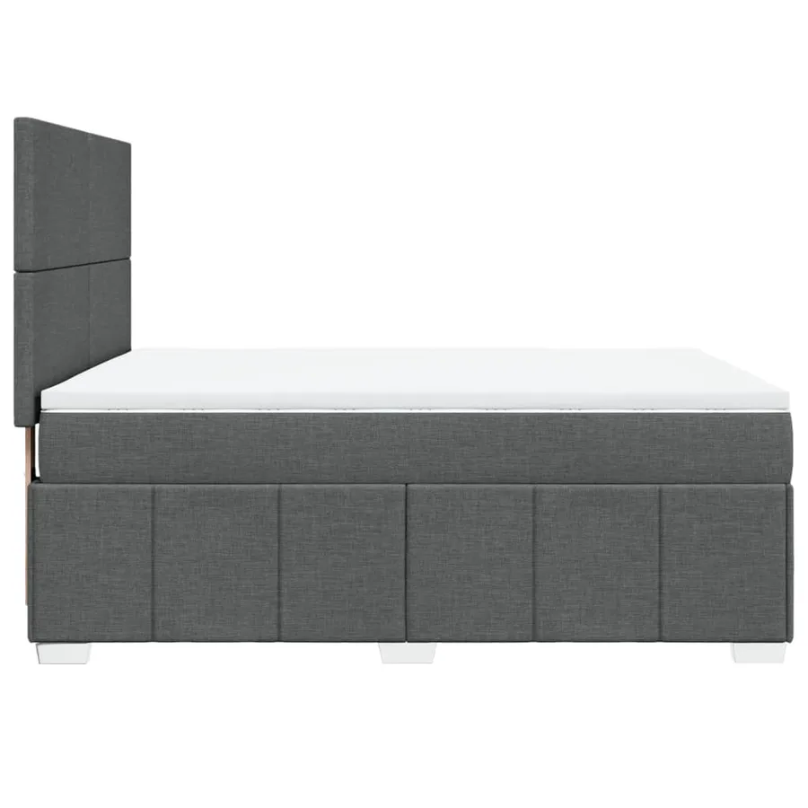 Sommier à lattes de lit avec matelas Gris foncé 140x190cm Tissu - 5