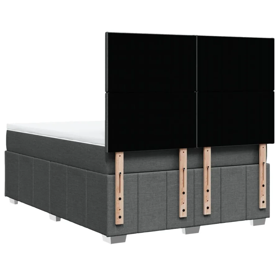 Sommier à lattes de lit avec matelas Gris foncé 140x190cm Tissu - 6