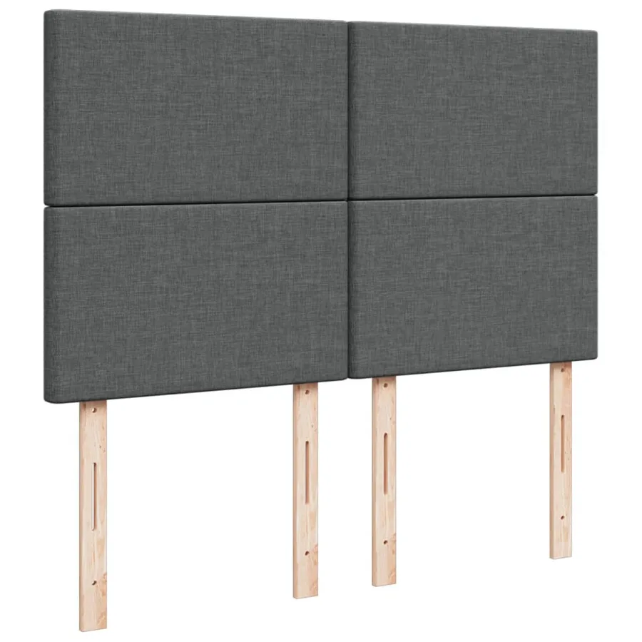 Sommier à lattes de lit avec matelas Gris foncé 140x190cm Tissu - 7