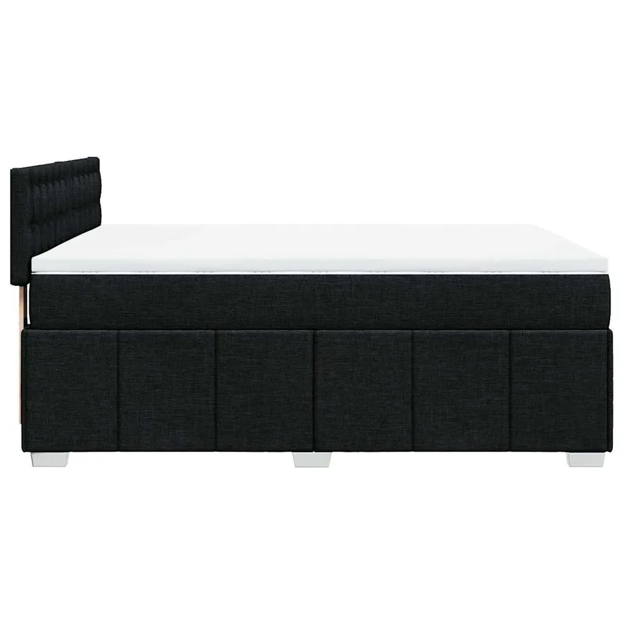 Sommier à lattes de lit avec matelas Noir 140x200 cm Tissu - 5