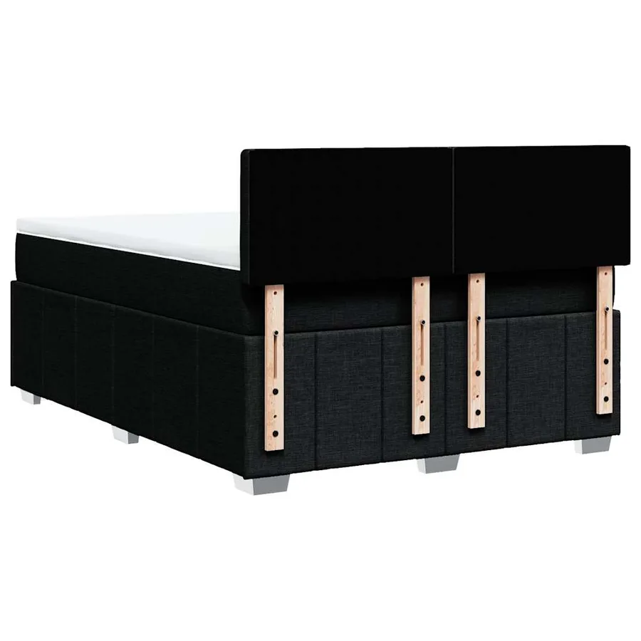 Sommier à lattes de lit avec matelas Noir 140x200 cm Tissu - 6