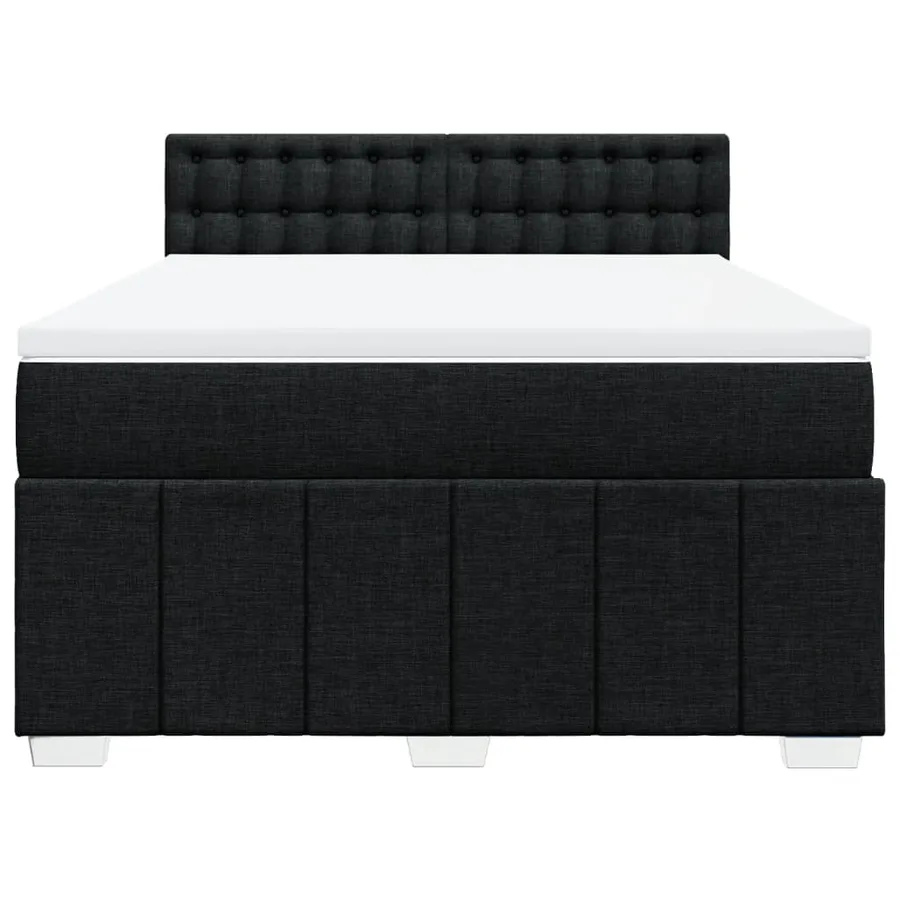 Sommier à lattes de lit avec matelas Noir 140x200 cm Tissu - 6