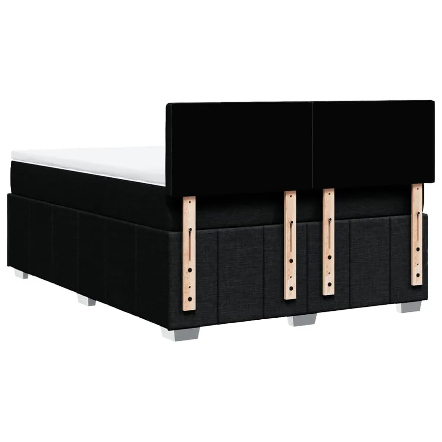 Sommier à lattes de lit avec matelas Noir 140x200 cm Tissu - 8