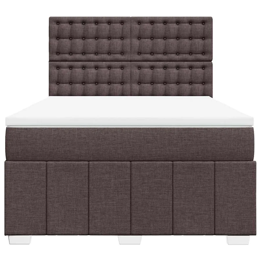 Sommier à lattes de lit avec matelas Marron foncé 140x190 cm - 6