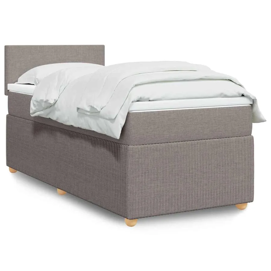 Sommier à lattes de lit avec matelas Taupe 80x200 cm Tissu
