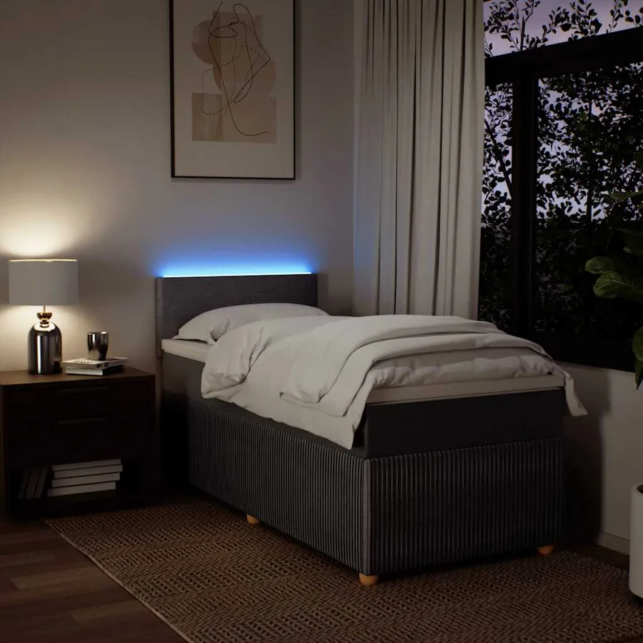 Sommier à lattes de lit avec matelas Taupe 80x200 cm Tissu - 5