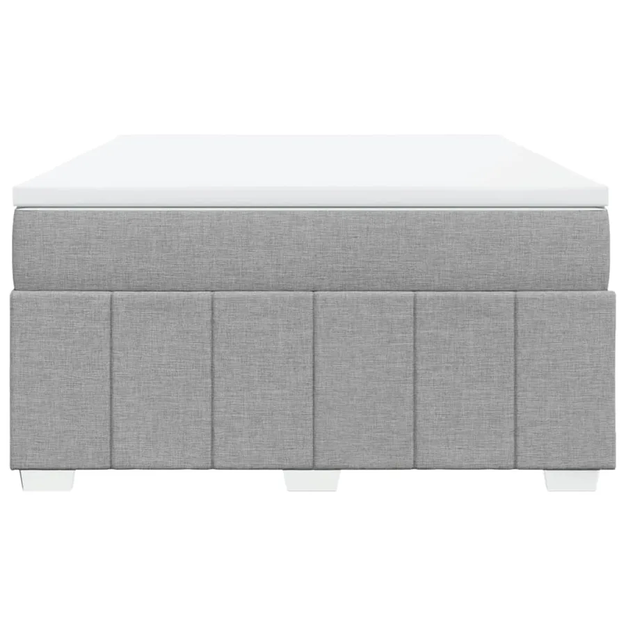 Sommier à lattes de lit avec matelas Gris clair 140x190cm Tissu - 4