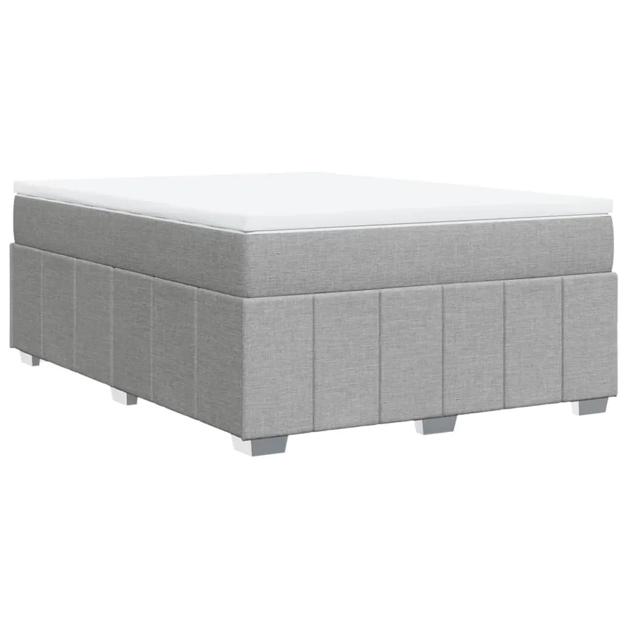 Sommier à lattes de lit avec matelas Gris clair 140x190cm Tissu - 9