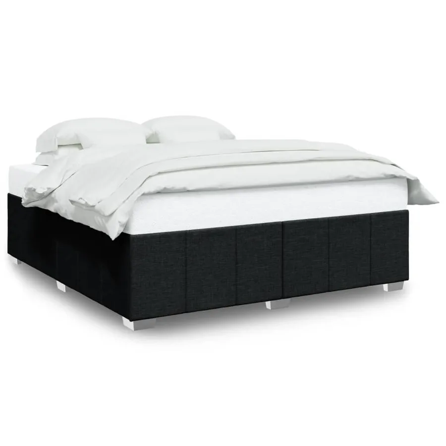 Cadre de lit sans matelas noir 200x200 cm tissu - 2