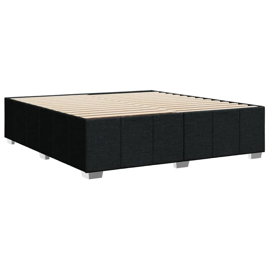 Cadre de lit sans matelas noir 200x200 cm tissu - 6