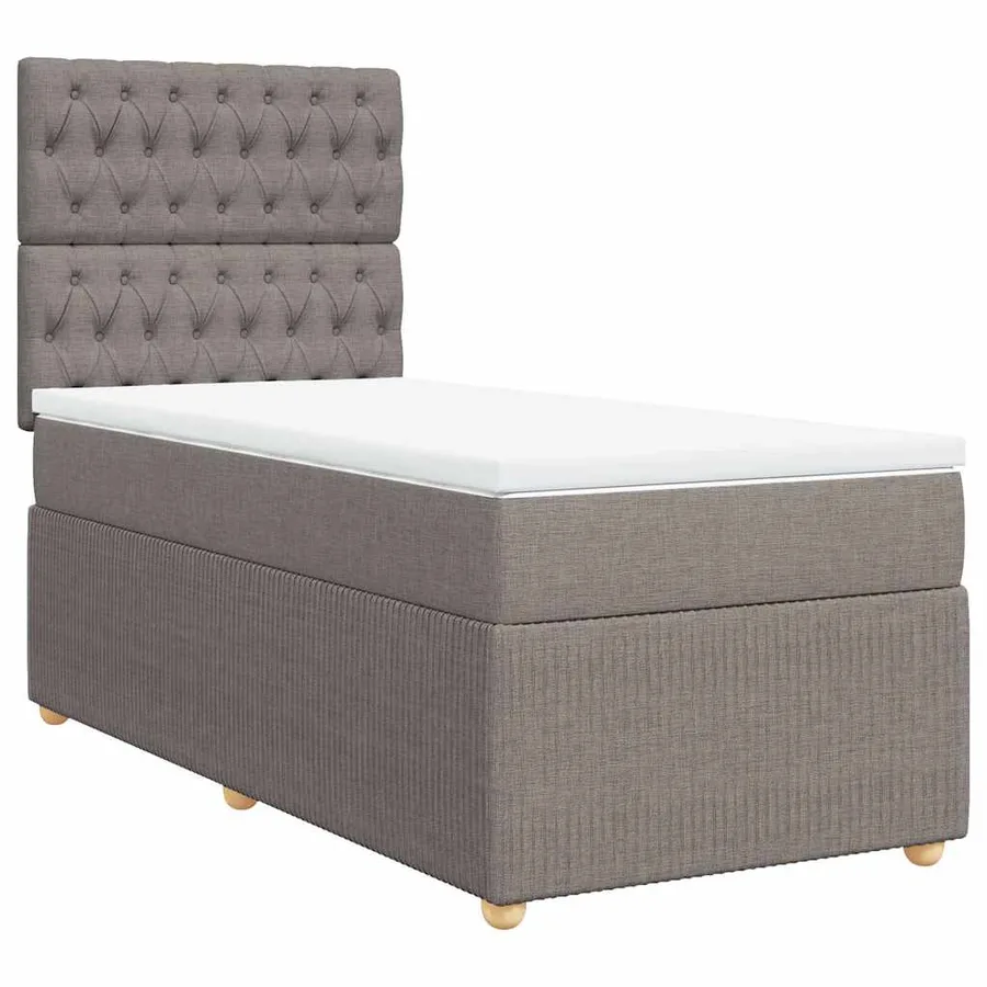 Sommier à lattes de lit avec matelas Taupe 80x200 cm Tissu - 2