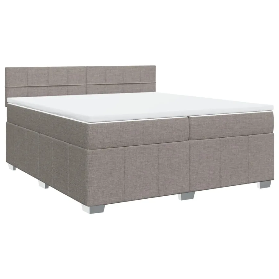 Sommier à lattes de lit avec matelas Taupe 200x200 cm Tissu - 3