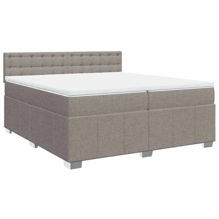 Sommier à lattes de lit avec matelas Taupe 200x200 cm Tissu - 2