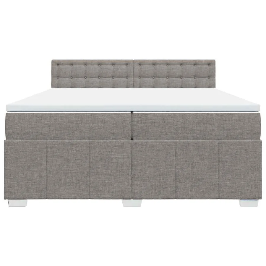 Sommier à lattes de lit avec matelas Taupe 200x200 cm Tissu - 4