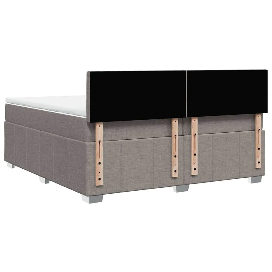 Sommier à lattes de lit avec matelas Taupe 200x200 cm Tissu - 6