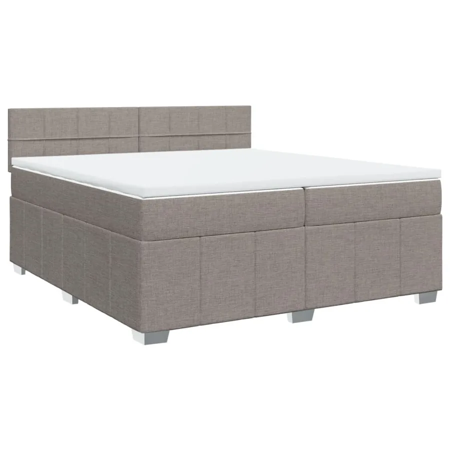 Sommier à lattes de lit avec matelas Taupe 200x200 cm Tissu - 2