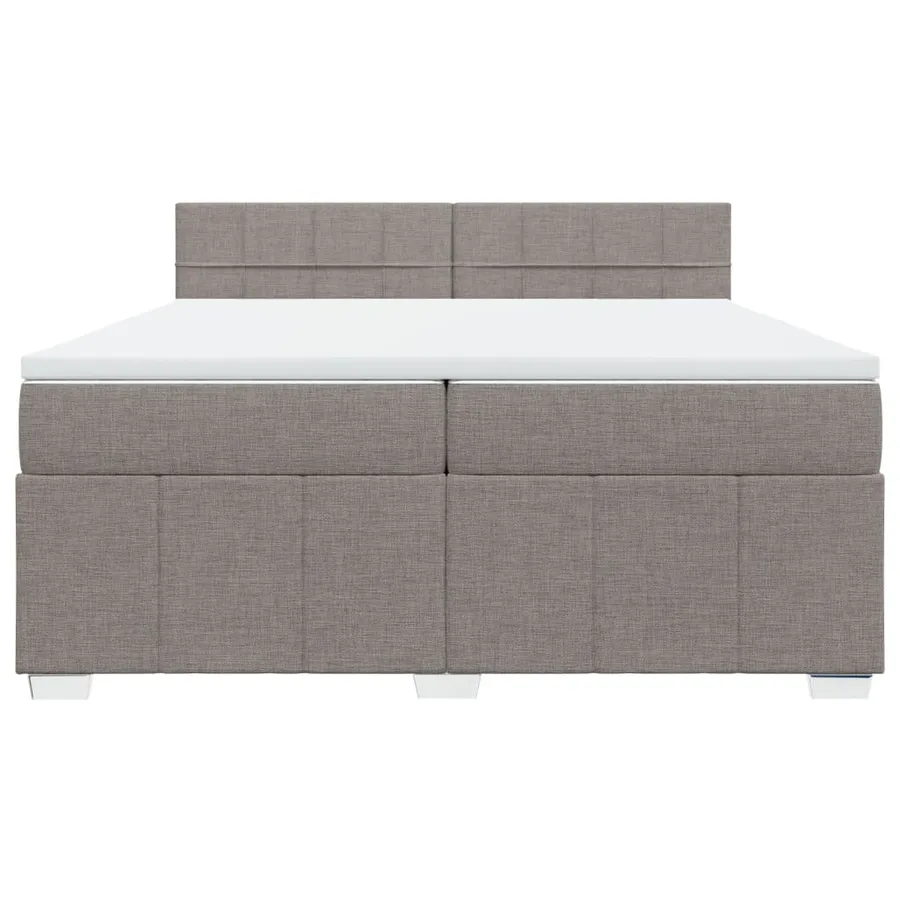 Sommier à lattes de lit avec matelas Taupe 200x200 cm Tissu - 4