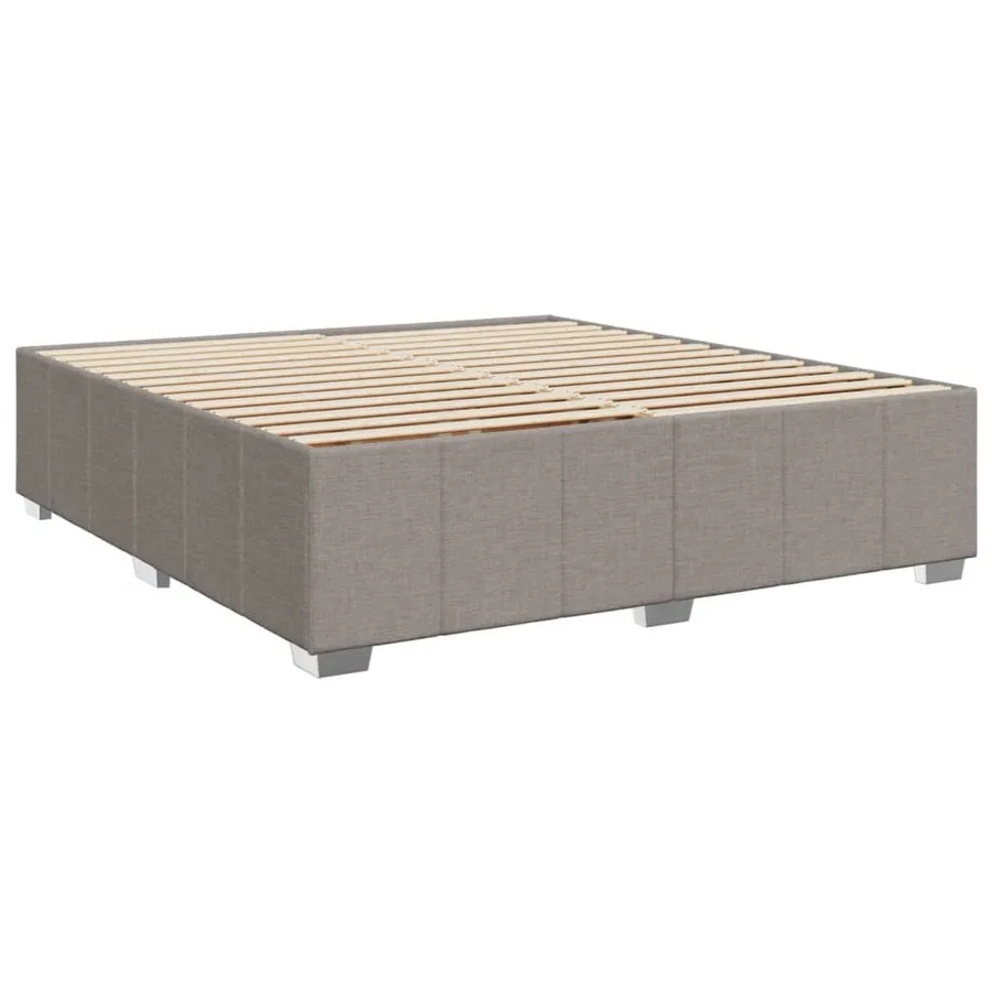 Sommier à lattes de lit avec matelas Taupe 200x200 cm Tissu - 8