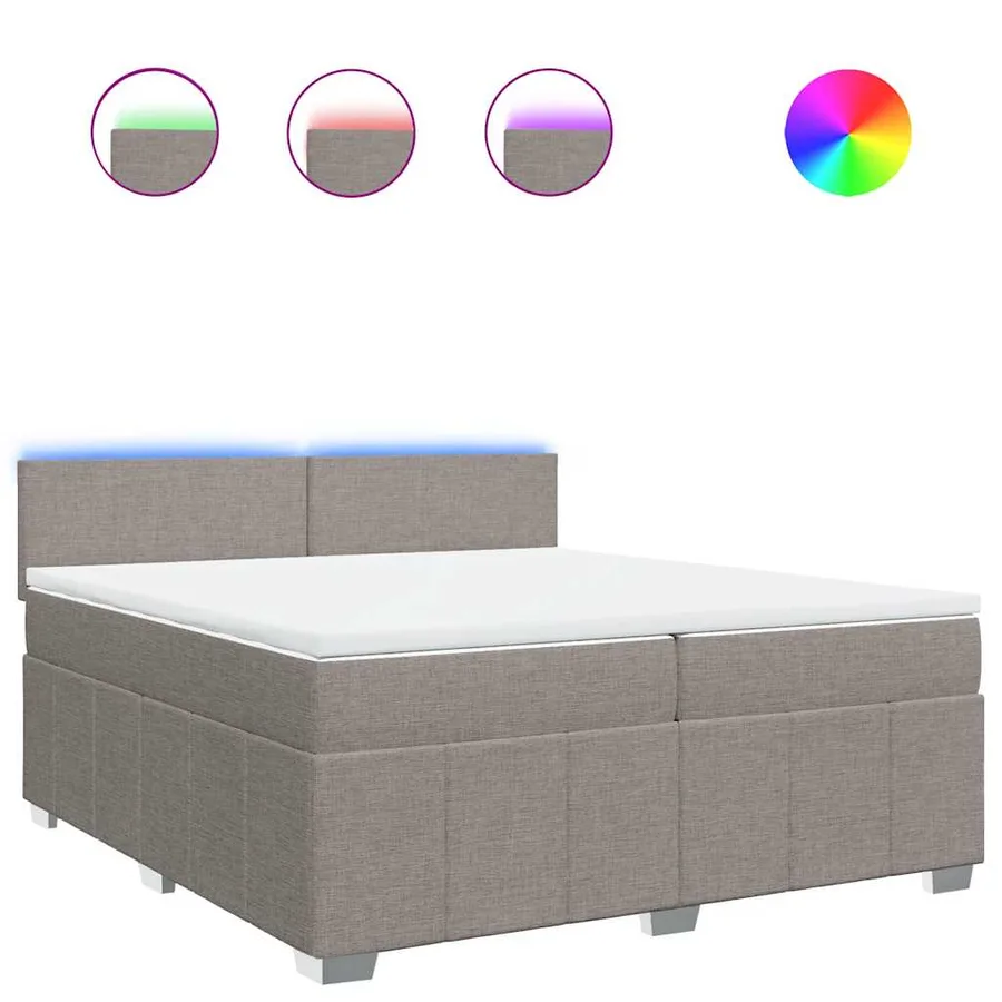 Sommier à lattes de lit avec matelas Taupe 200x200 cm Tissu - 2