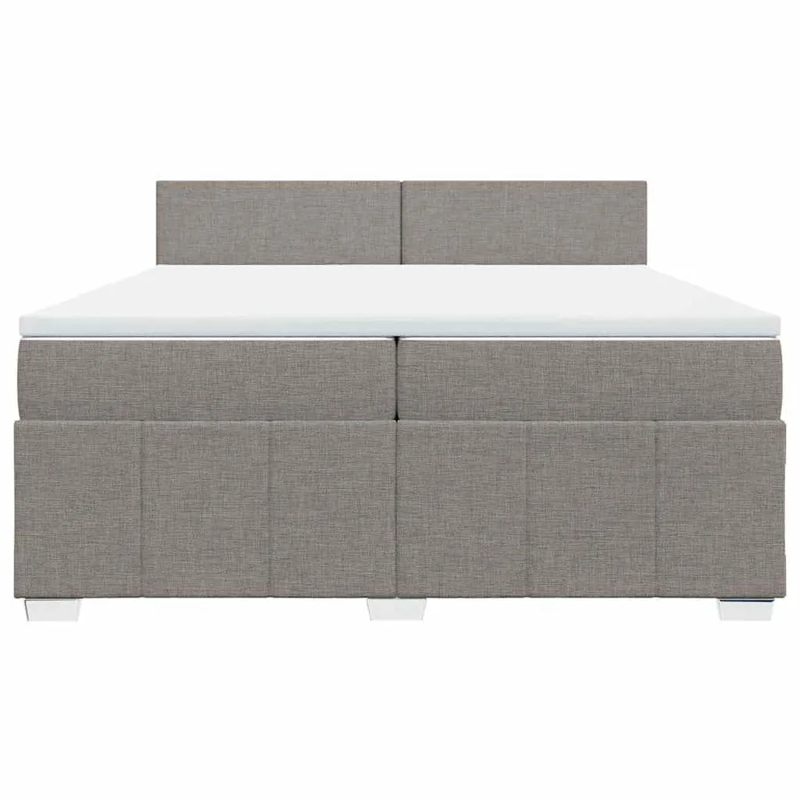 Sommier à lattes de lit avec matelas Taupe 200x200 cm Tissu - 6