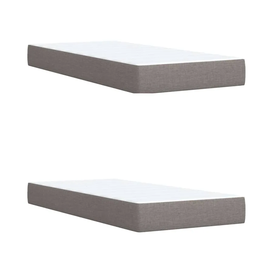 Sommier à lattes de lit avec matelas Taupe 200x200 cm Tissu - 10