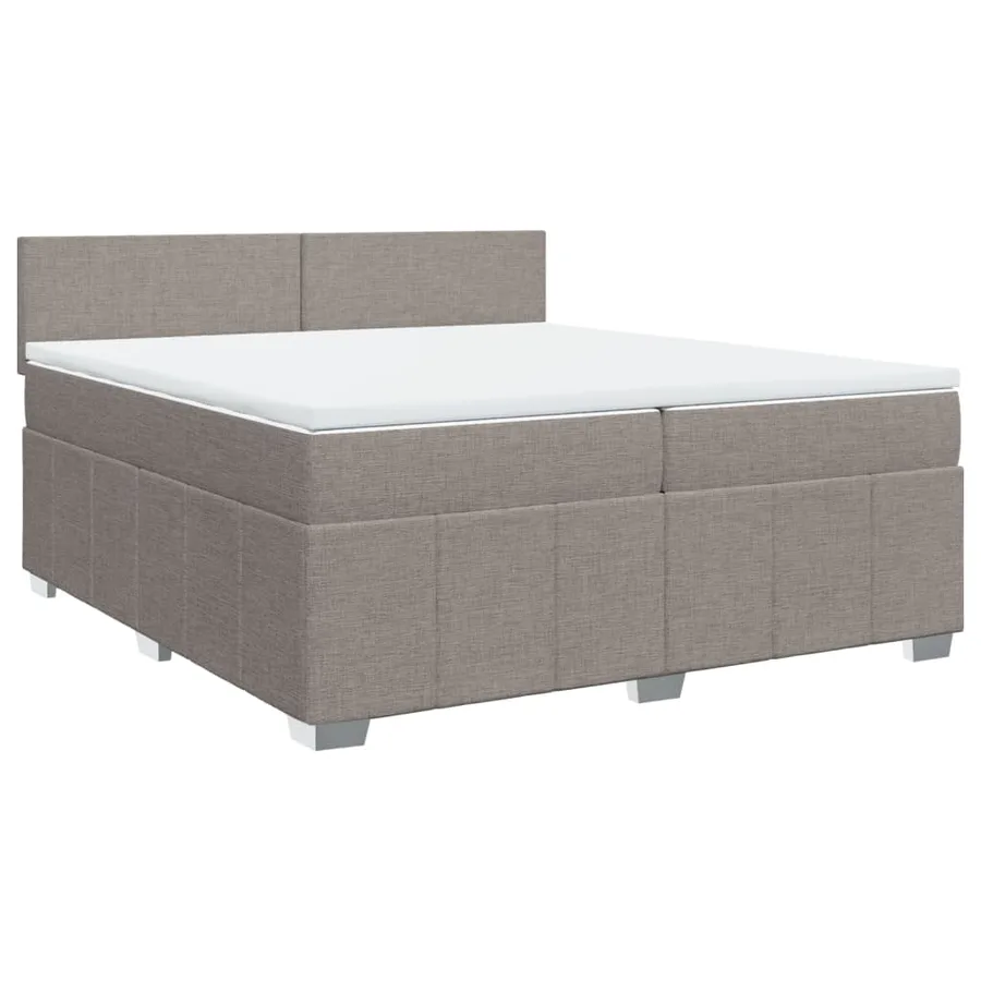 Sommier à lattes de lit avec matelas Taupe 200x200 cm Tissu - 2