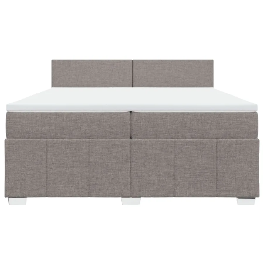 Sommier à lattes de lit avec matelas Taupe 200x200 cm Tissu - 4