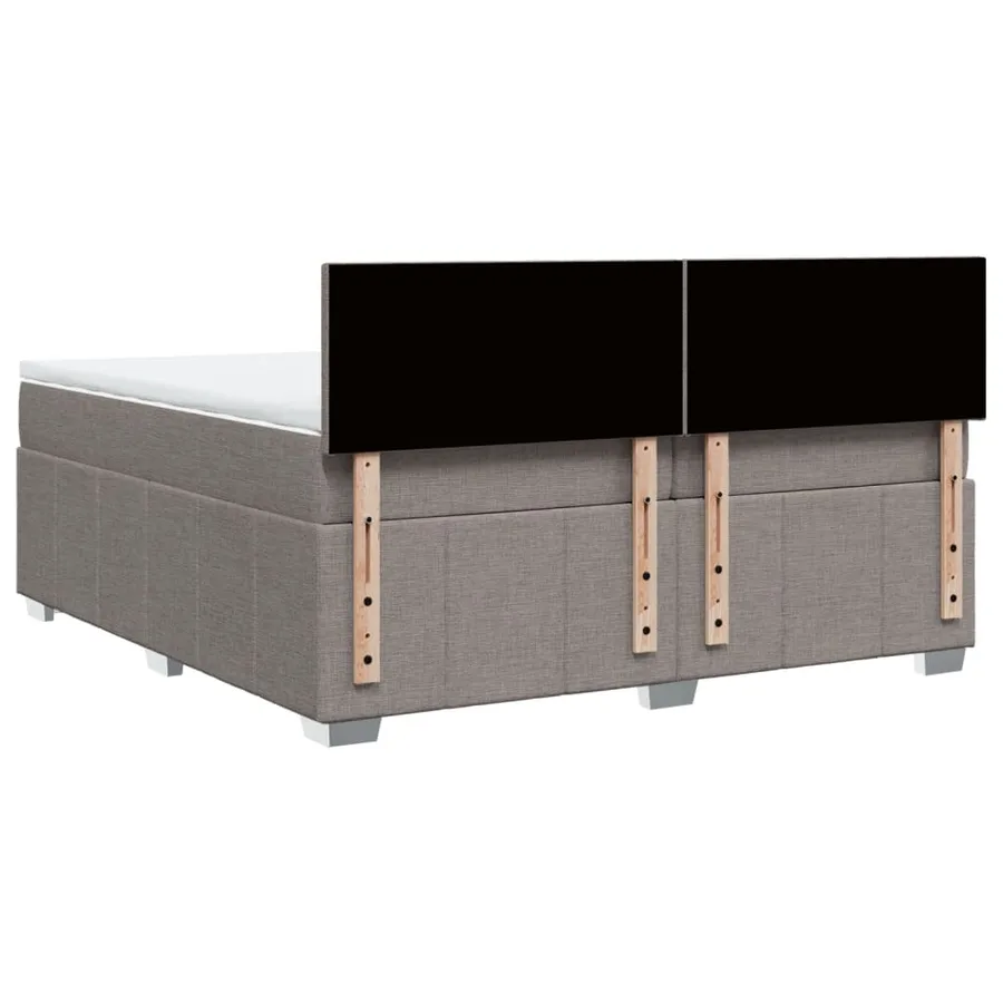 Sommier à lattes de lit avec matelas Taupe 200x200 cm Tissu - 6