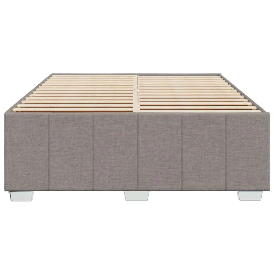 Cadre de lit sans matelas taupe 140x190 cm tissu - 4