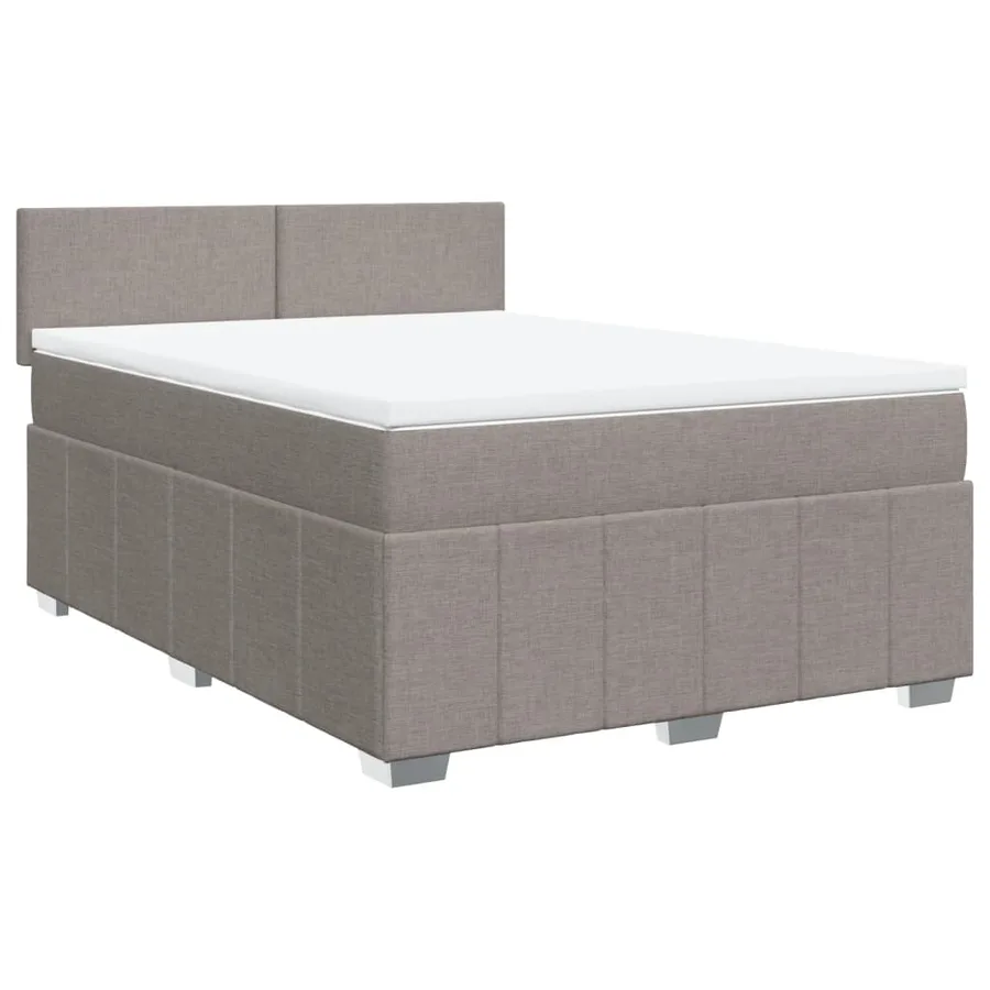 Sommier à lattes de lit avec matelas Taupe 140x190 cm Tissu - 3