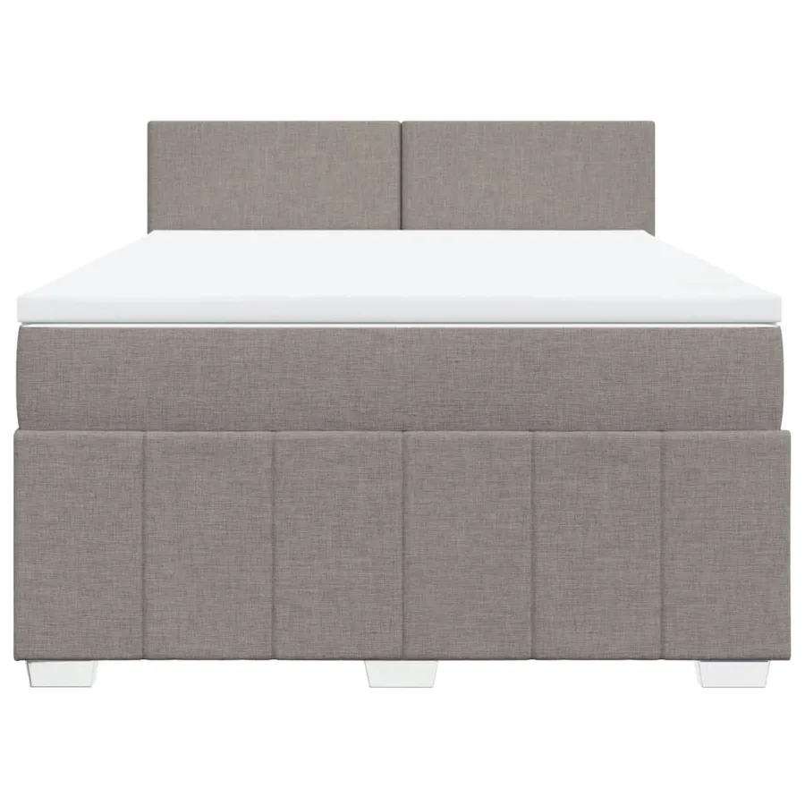 Sommier à lattes de lit avec matelas Taupe 140x190 cm Tissu - 6