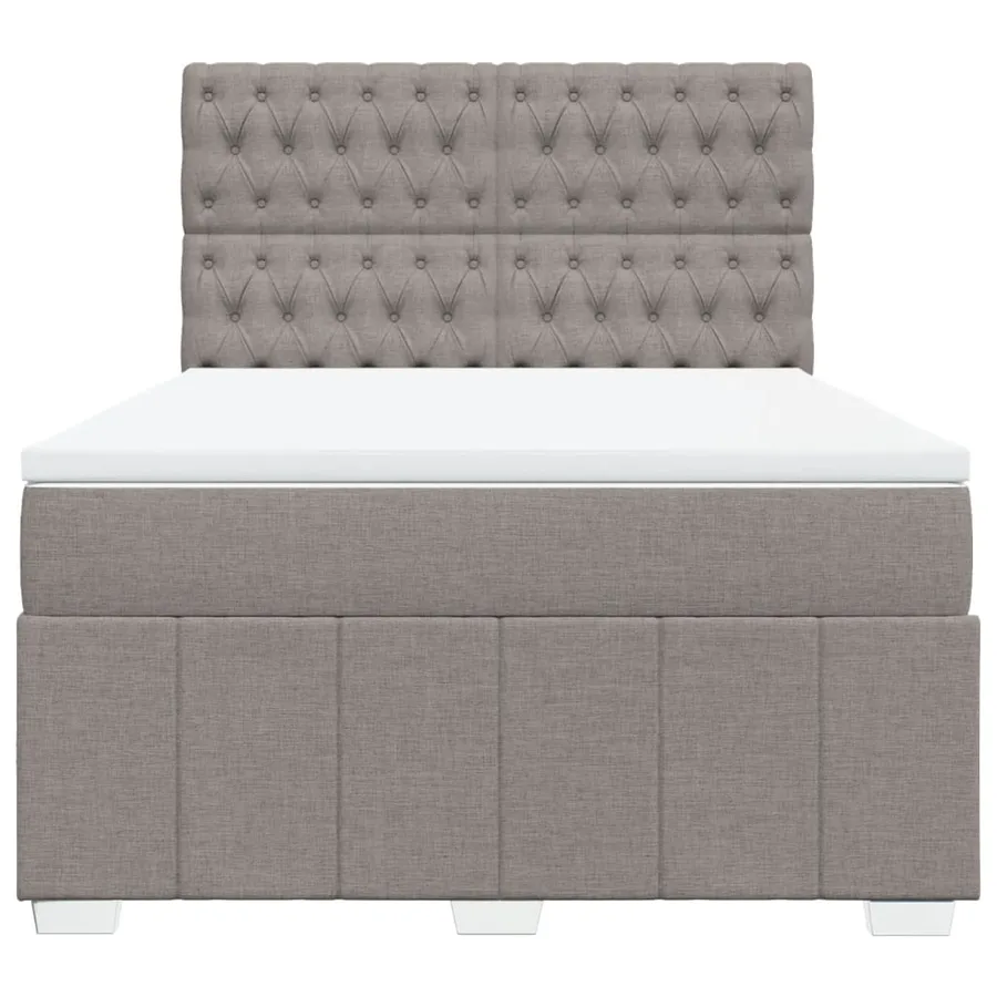 Sommier à lattes de lit avec matelas Taupe 140x190 cm Tissu - 4